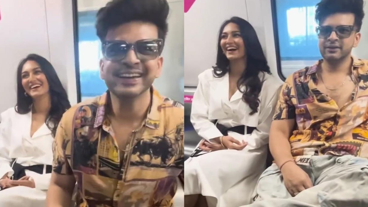 Bigg Boss 15's Karan Kundrra and Erica Fernandes travel in the metro to promote their new project Love Adhura